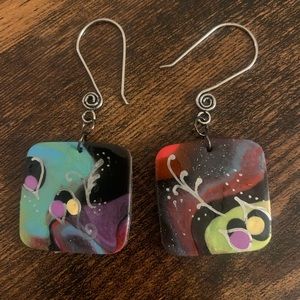 Handmade clay polymer earrings